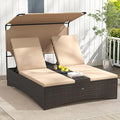 Tangkula Outdoor Rattan Daybed by TANGKULA