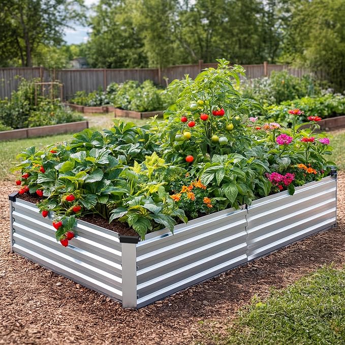 2 Pack 8x4x1FT Galvanized Metal Raised Garden Bed Kit - Image 6