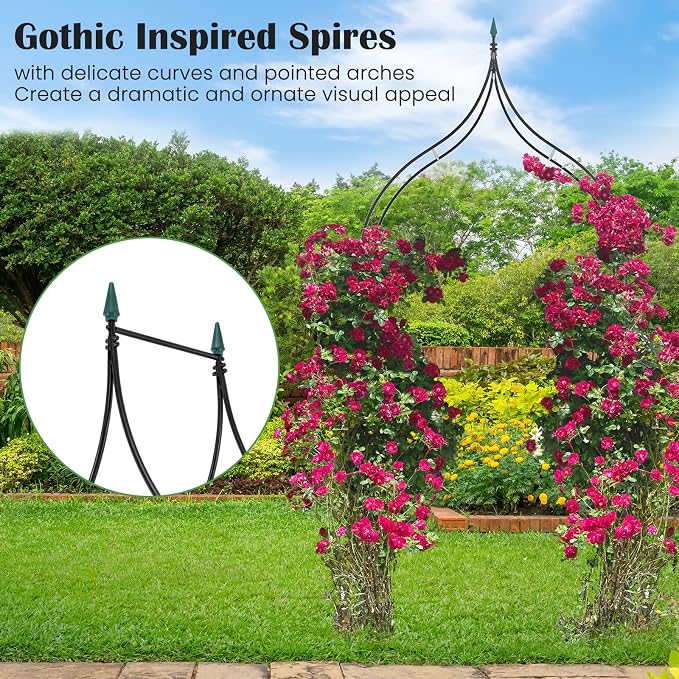 Giantex Metal Garden Arch Trellis 2 Pack - Image 4