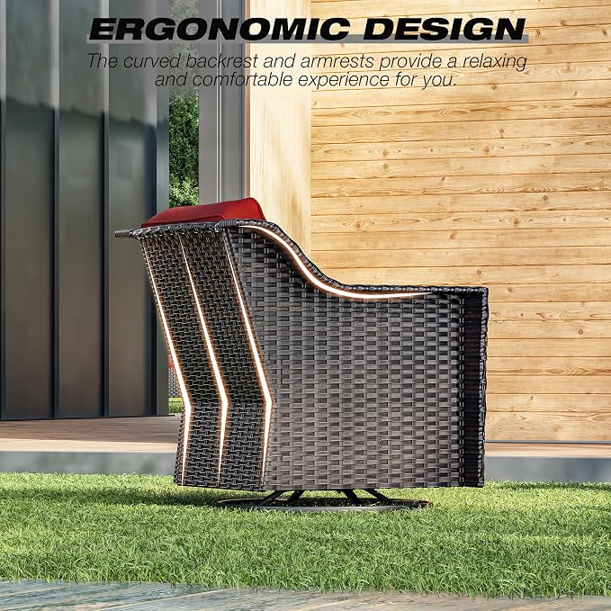 Joyside Wicker Patio Furniture Sets, 6 Pieces Upgraded Large Size Outdoor - Image 6