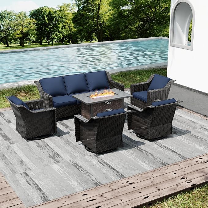 Joyside Wicker Patio Furniture Sets, 8 Pieces Upgraded Large Size Outdoor - Image 7