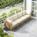 LHBcraft 4 Piece Wicker Patio Furniture Set Boho, Modular Outdoor Couch by LHBcraft-US