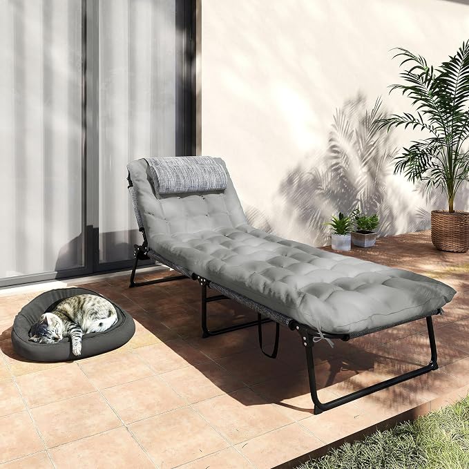 Outsunny Folding Chaise Lounge - Image 8