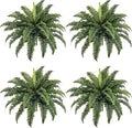 35" Fake Ferns, 4 Large Artificial Bonston Ferns Bushes Plants by ForestPrince