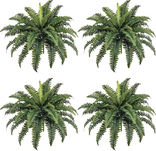 35" Fake Ferns, 4 Large Artificial Bonston Ferns Bushes Plants by ForestPrince