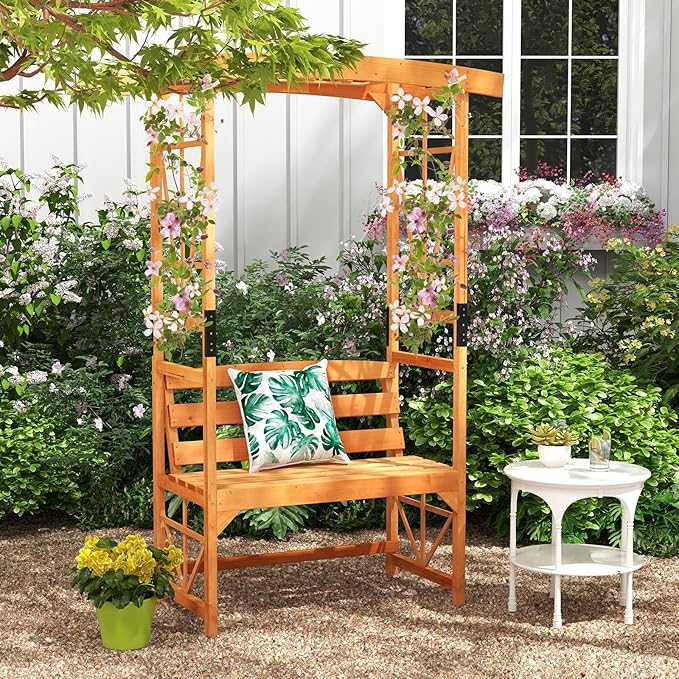 Giantex Garden Arbor with Bench - Image 2
