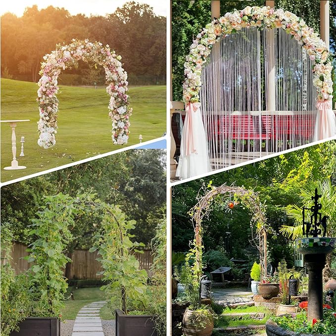 Thickened 0.7mm Tube Garden Arch Trellis, 4.6 * 7.8 or 6.4 * 7.5Ft, Metal - Image 6