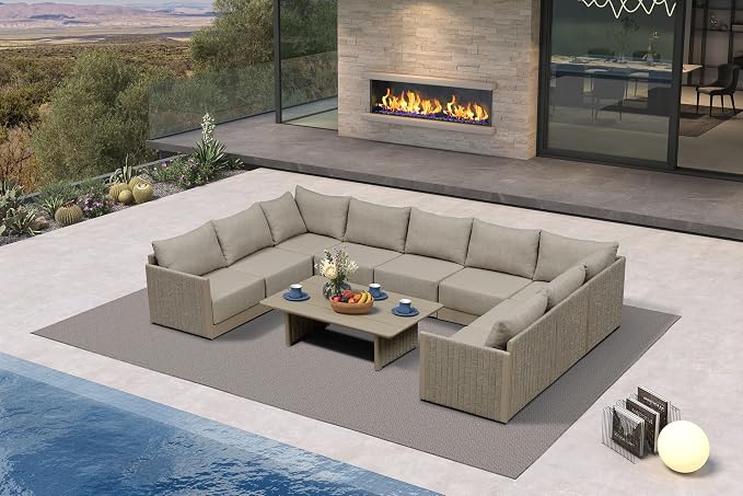 PURPLE LEAF 10 Pieces Patio Conversation Sets by PURPLELEAF
