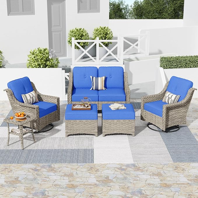HOOOWOOO 6 Piece Patio Furniture Conversation Sets by DesignforBetterLife