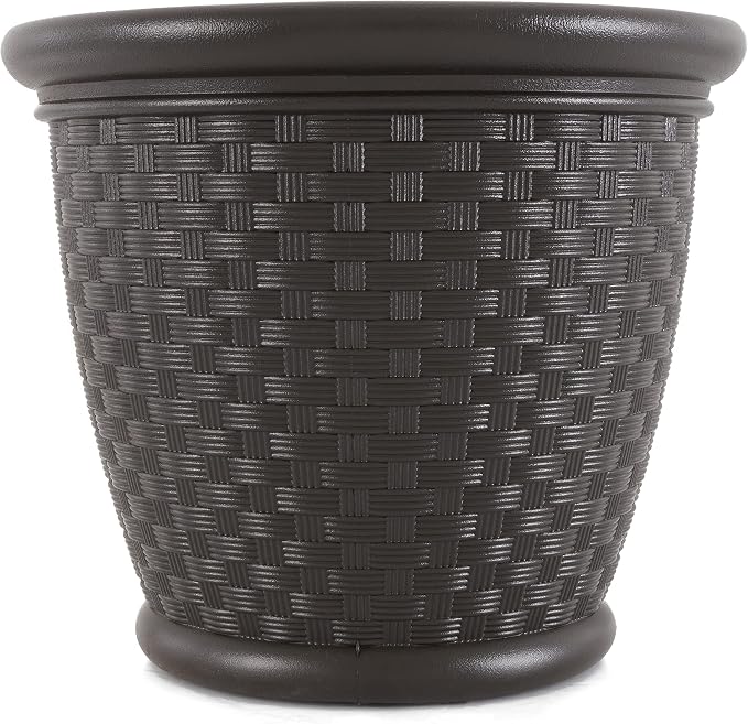 Suncast 4 Pack Sonora 18 Inch Lightweight Durable Plastic Wicker Decorative - Image 9