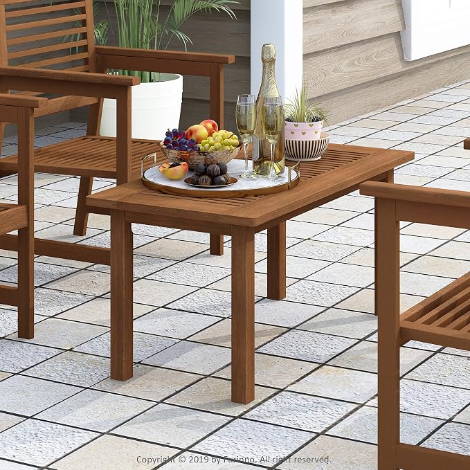Furinno FG16504 Tioman Hardwood Patio Furniture Outdoor Coffee Table in Teak Oil - Image 2