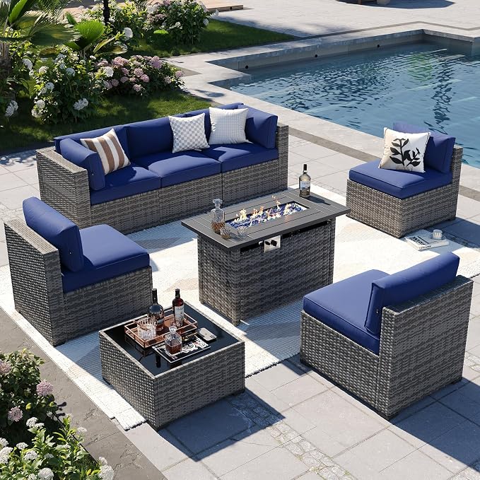 Aoxun Patio Furniture Sets, 8-Piece Outdoor Patio Furniture by Aoxun