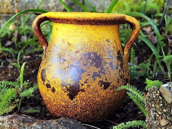 Goodman and Wife Egyptian Era Designed Earthen Ware Terra-Cotta Vessel/Planter - Image 5