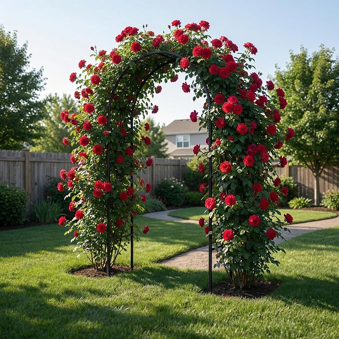 Metal Pergola Arbor, Heavy Duty Reinforced Thick Iron Pipe - Image 8