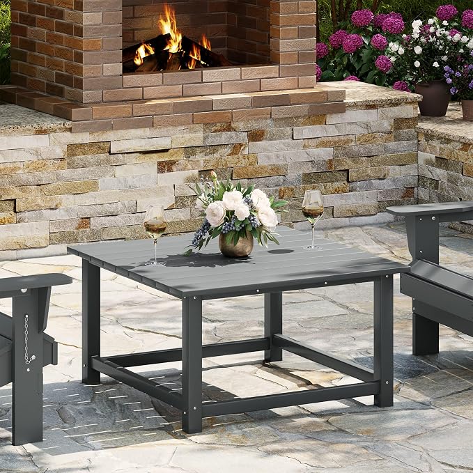 WestinTrends Malibu Low Outdoor HDPE Square Patio Coffee Table by WestinTrends