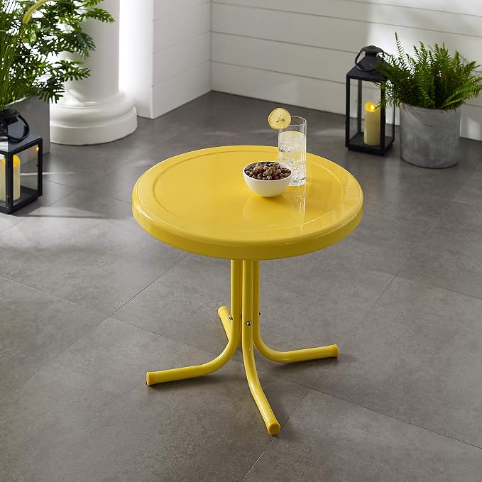 Crosley Furniture Griffith Weather Resistant Retro Metal Outdoor Side Table - Image 9