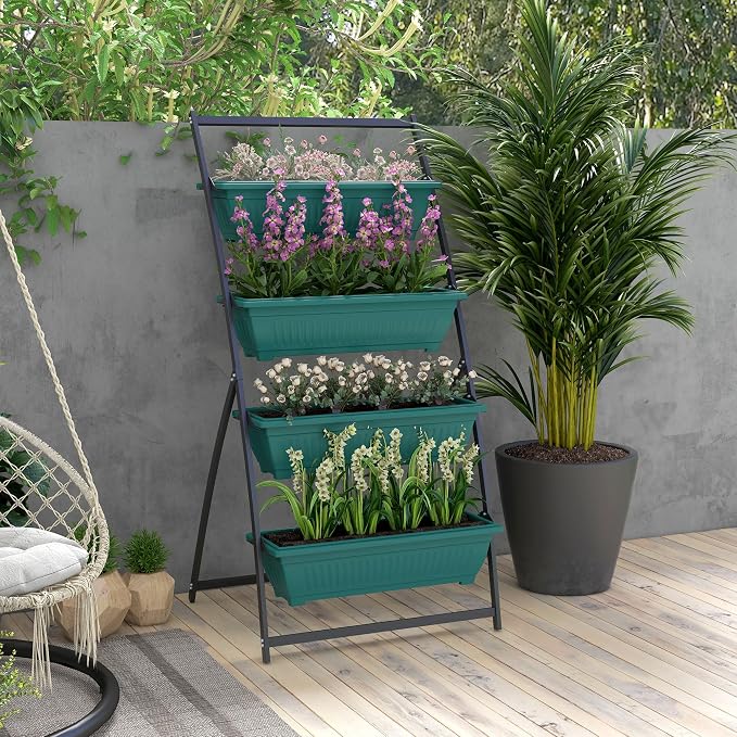 Outsunny Raised Garden Bed, 4 Tier Vertical Garden Planter Set, 4 Outdoor - Image 2