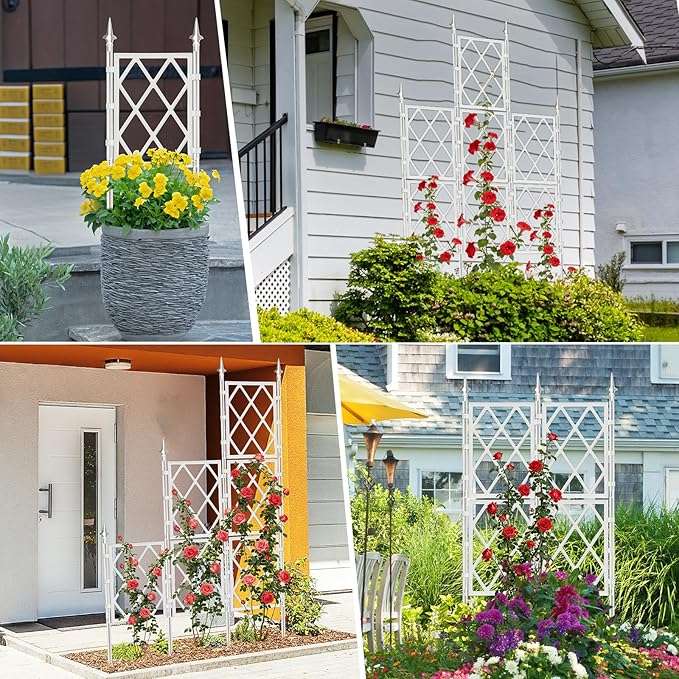 5.25FT Garden Trellis for Climbing Plants Outdoor, Metal Wall Lattice Climbing - Image 4
