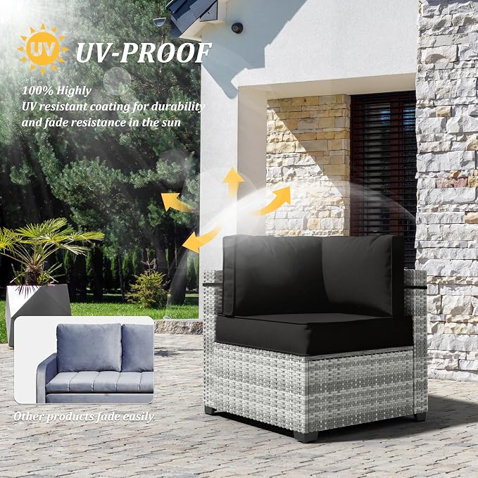 14 Pcs Outdoor Cushion Covers Patio Cushion Slipcovers Replacement Splash Proof - Image 5