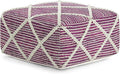 SIMPLIHOME Cowan Contemporary Square Pouf in Magenta and Natural Handloom Woven by SimpliHome