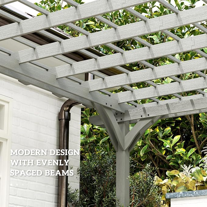Outsunny 12' x 20' Outdoor Pergola, Wood Gazebo Grape Trellis - Image 4