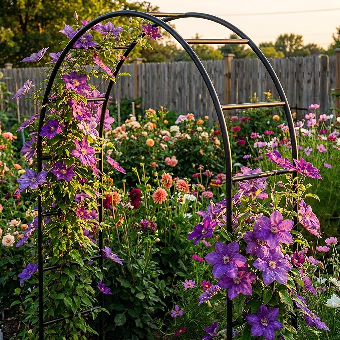 Metal Pergola Arbor, Heavy Duty Reinforced Thick Iron Pipe - Image 7