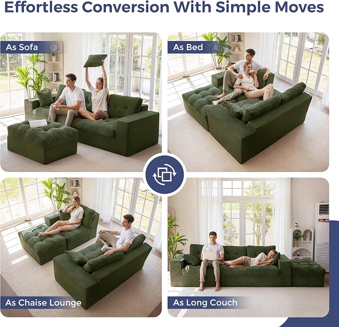 MAXYOYO 104" L Shaped Modular Sectional Sofa - Image 3