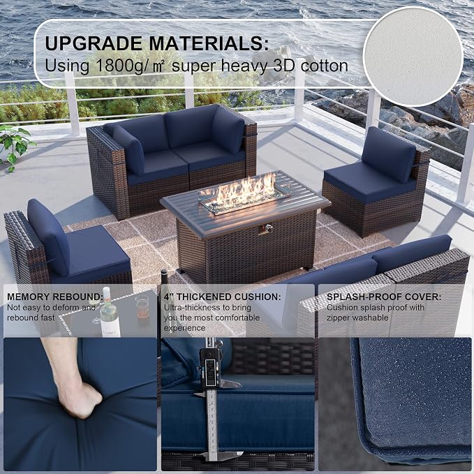Kullavik 8 Pieces Outdoor Patio Furniture Set - Image 4
