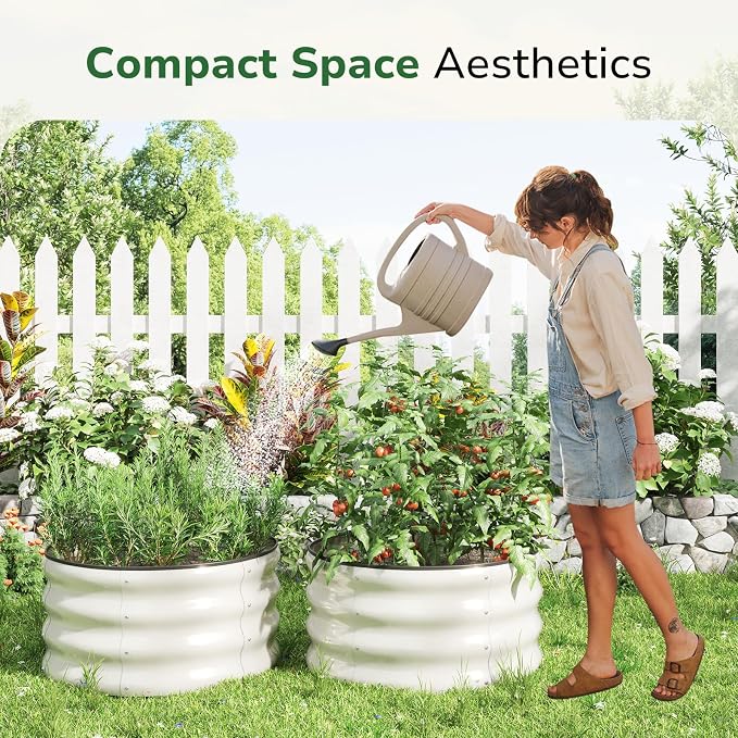 GreatBuddy 2x2x1 ft Round Galvanized Raised Garden Bed, Easy-Assembly Raised Bed - Image 2