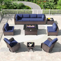 Kullavik 11 Pieces Outdoor Patio Furniture Set, PE Wicker Rattan Sectional Sofa by KULLAVIK