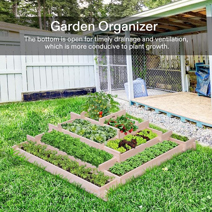 VIVOSUN 5-Tier Wooden Raised Garden Bed, Outdoor Wood Planter Box - Image 2