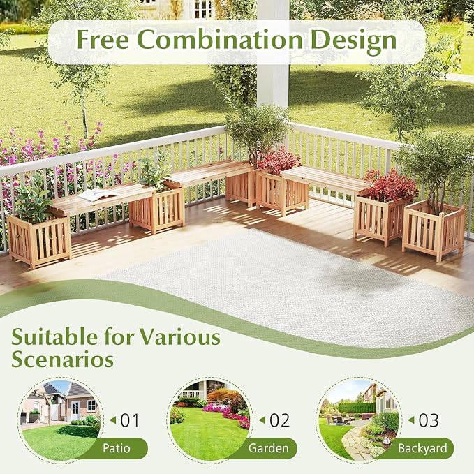 HAPPYGRILL Patio Wooden Bench - Image 8
