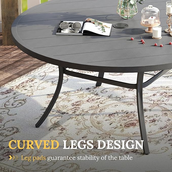 VICLLAX 63" Outdoor Round Patio Table - Image 6