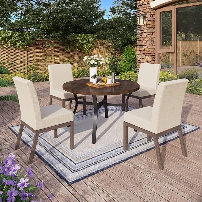 MFSTUDIO 44" Outdoor Round Dining Table - Image 2