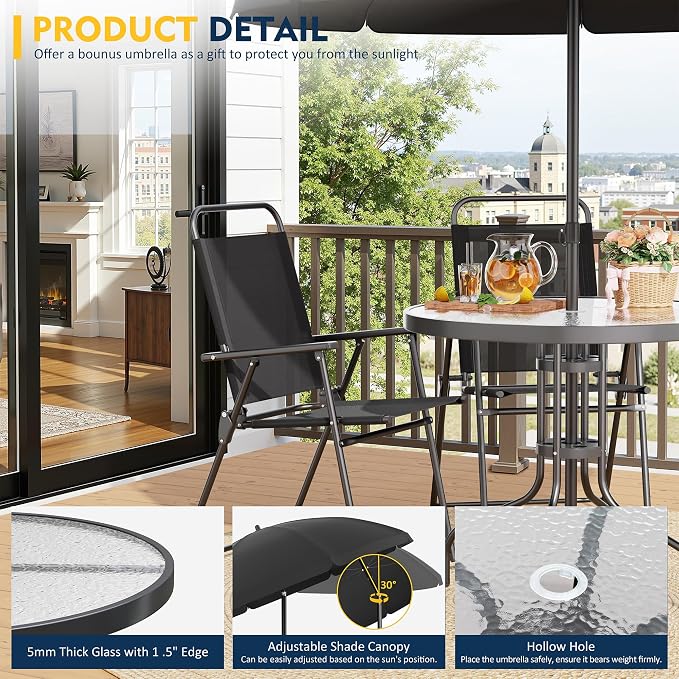 Shintenchi 6 Piece Patio Dining Set - Image 3