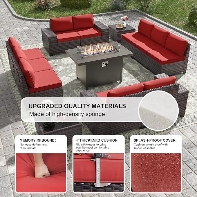 Kullavik 13PCS Outdoor Patio Furniture Set - Image 4