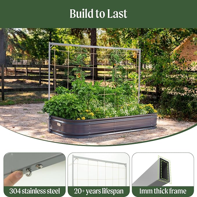 Vego Garden Metal Frame Cucumber Tomato Trellis, Garden Trellis - Image 6