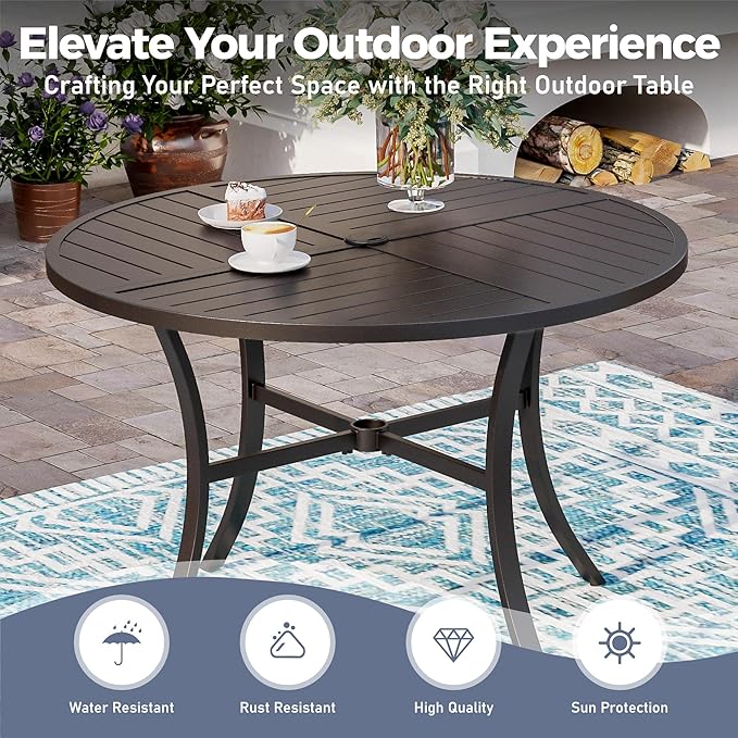 5 Piece Patio Dining Set for 4, Outdoor Table and Chairs Set for Lawn Backyard - Image 4