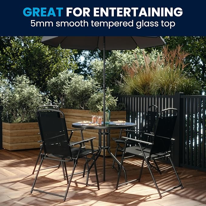 Flash Furniture Nantucket 6-Piece Patio Dining Set - Image 6
