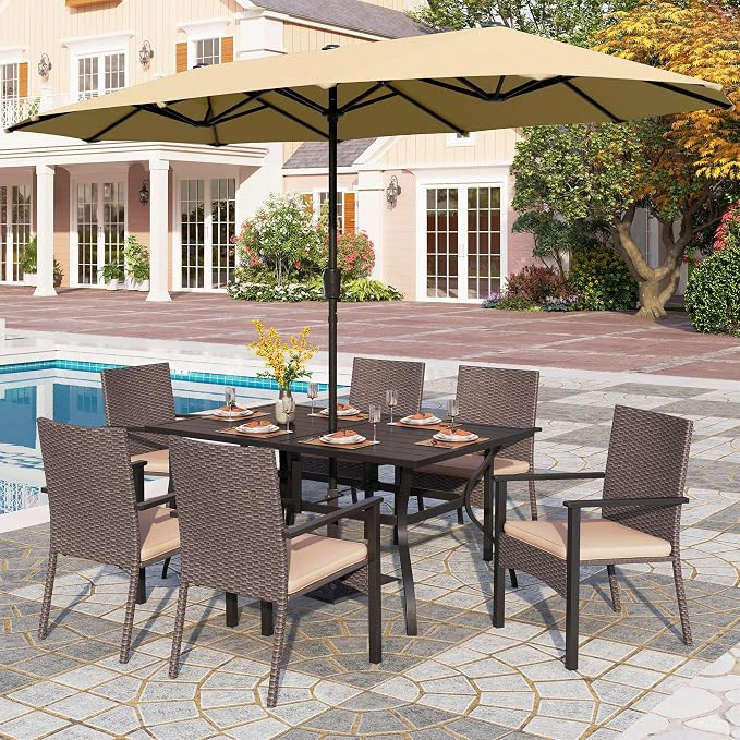 PHI VILLA 7 Pieces Patio Dining Set - Image 8