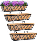 24in 4pcs Planter Box with Coco Liner, Rust-Resistant Metal Frame, Drainage Hole by LAWYAMAI
