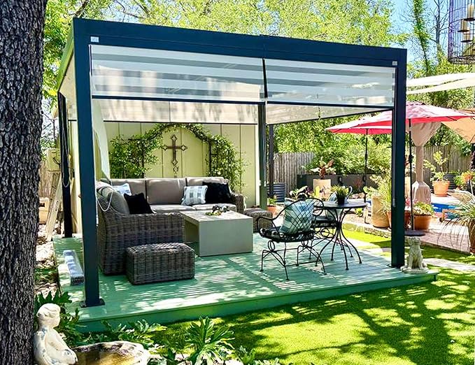PURPLE LEAF Louvered Pergola 94AS 11' x 14' Outdoor Aluminum Pergola - Image 2