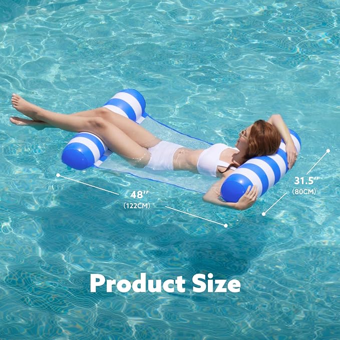 SLOOSH 2 Packs Hammock Pool Floats Adults, 4-in-1 Multi-Purpose Inflatable Pool - Image 6
