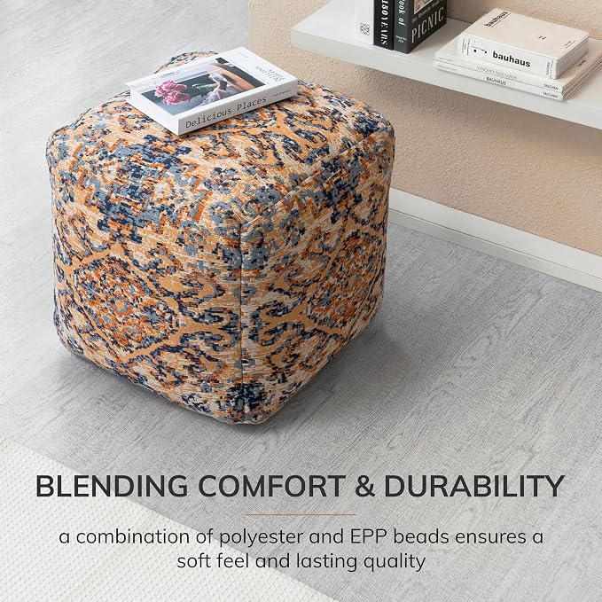 Anji Mountain 100% Handmade & Handcrafted Comfortable Home Décor Pouf Ottoman - Image 5