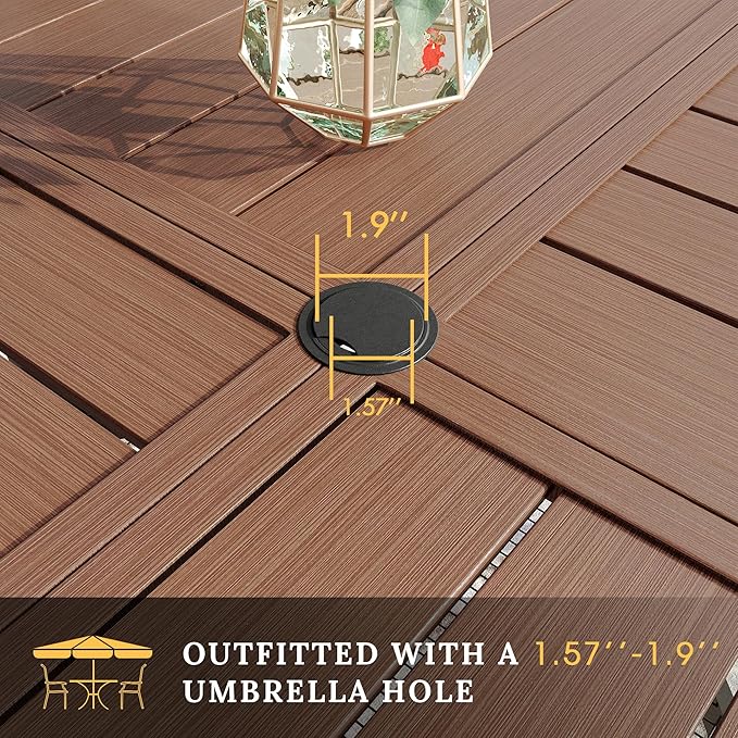 VICLLAX Round Patio Table with Adjustable Umbrella Hole - Image 5