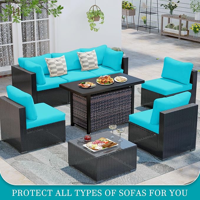 14Pcs Stretch Patio Cushion Covers, Outdoor Couch Covers Replacement, Outdoor - Image 4