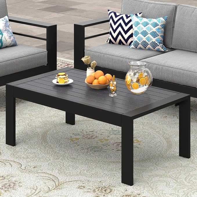 Wisteria Lane Aluminum Outdoor Furniture Patio Coffee Table, All-Weather by WisteriaLane