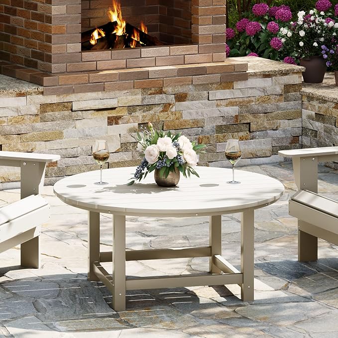 WestinTrends Malibu Low Outdoor HDPE Round Patio Coffee Table by WestinTrends