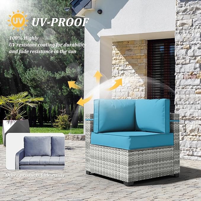 14 Pcs Outdoor Cushion Covers Patio Cushion Slipcovers Replacement Splash Proof - Image 5