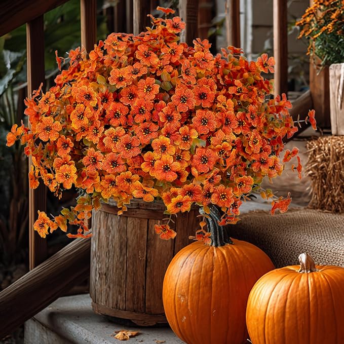 Artificial Fall Flowers Outdoor Fake Mums - Image 3